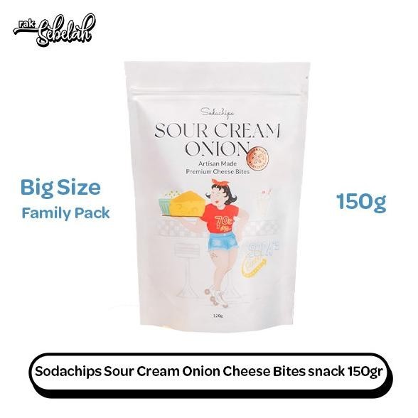 

Sodachips BIG SIZE Sour Cream Onion Cheese Bites Snack 150g Low Calori