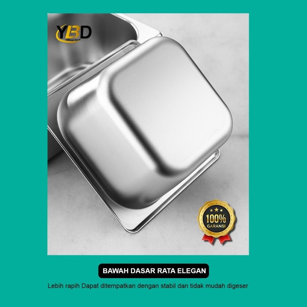 Food Pan Stainless + Tutup lubang 1/6 x 10cm | Tempat makanan satu set bahan stainless | food pan st