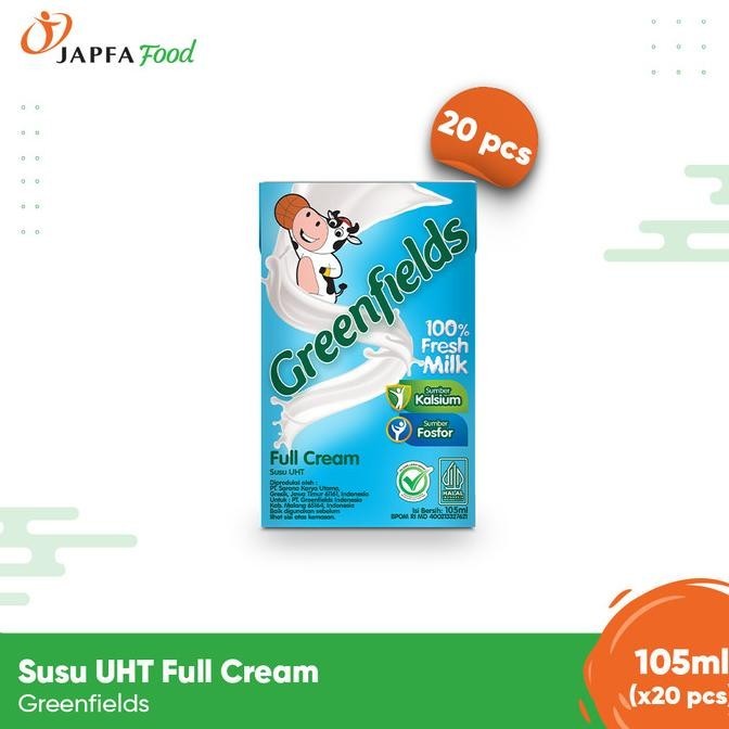 

Greenfields Susu UHT Full Cream 105 ml - isi 20 pcs