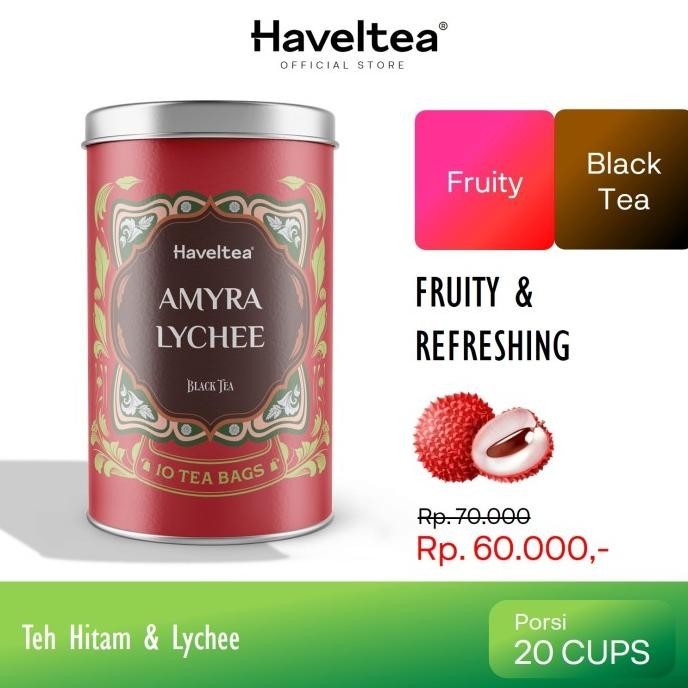 

AMYRA LYCHEE | Big Tin | Haveltea | Lychee Tea | Premium Fruit Tea
