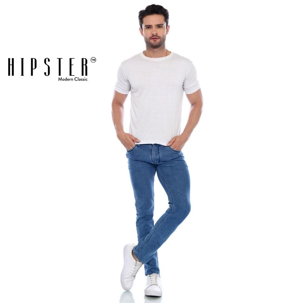 Celana Panjang Tactical Pria Hipster Celana Jeans Warna Biru Mudabioblitz