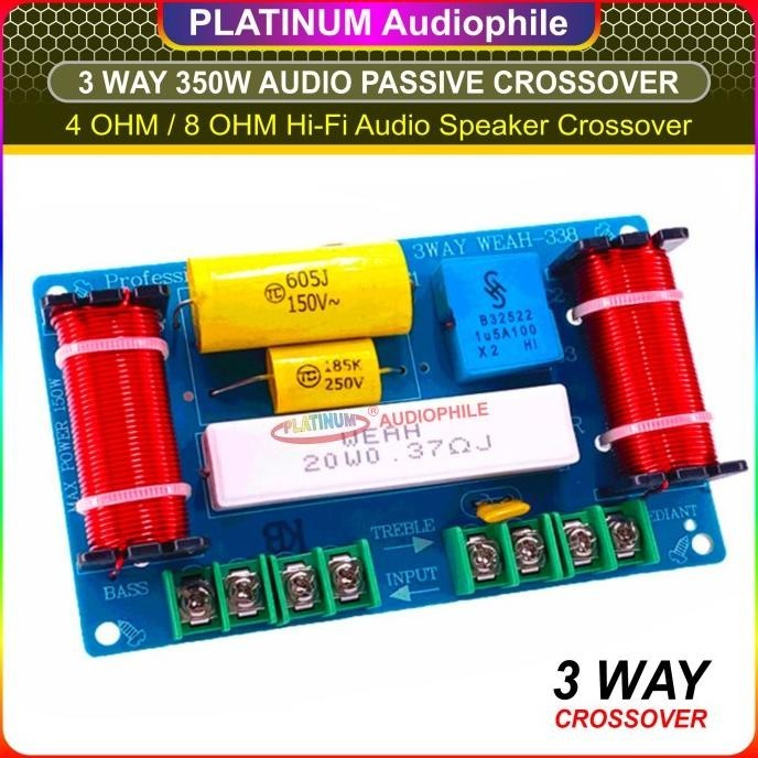 Crossover Pasif 3 Way Passive Speaker Crossover Low Mid High WEAH-338