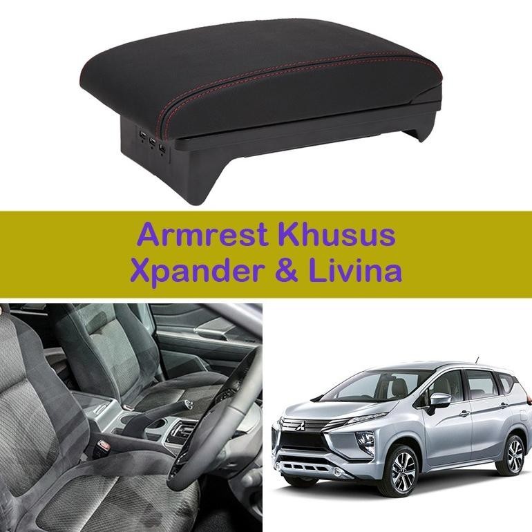 Sliding Armrest Xpander All New Livina Console Box Mobil 3 USB Port