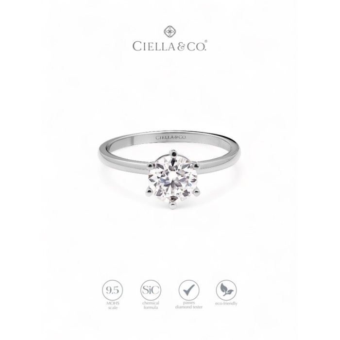 Ciella & Co - Chloe Solitaire Ring Cincin Tunangan Moissanite