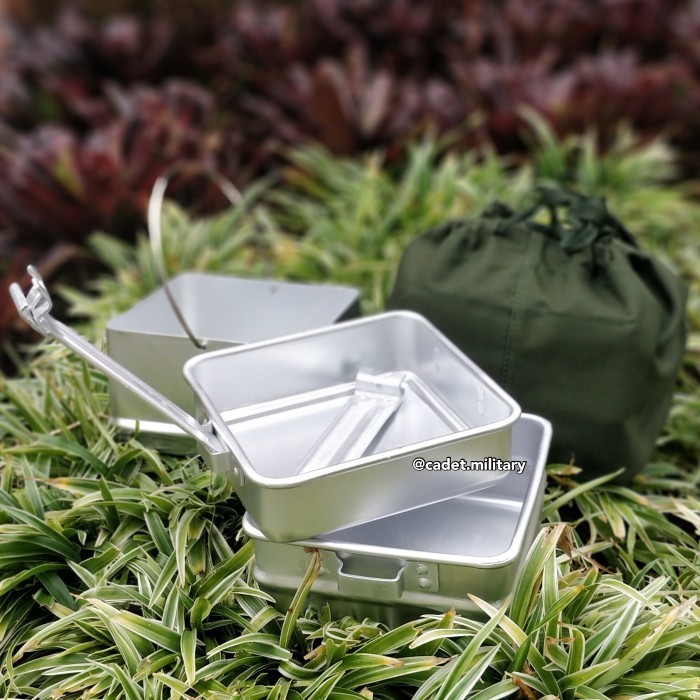 Aul Nesting Misting Kotak Makan Set Tni Polri Alat Masak Outdoor Camping