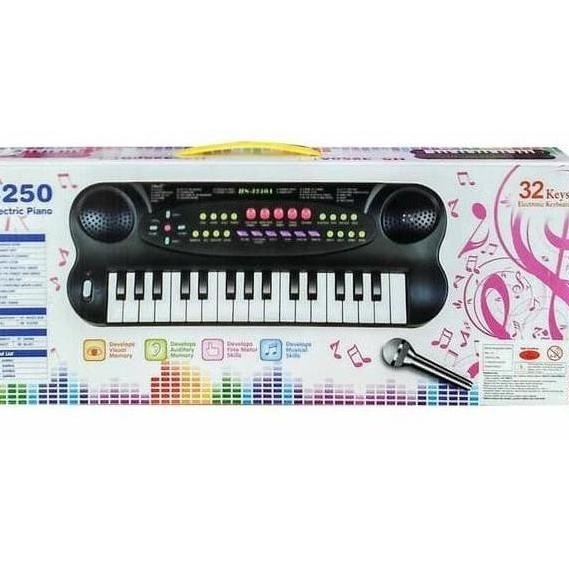 Mainan Anak - 32 Keyboard Electric Piano Alat Musik Organ Hitam Murah Davian