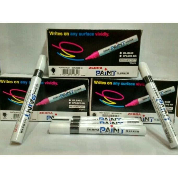 

Spidol Paint Marker Zebra Hitam - Medium Point Isi 10 Pcs Hitam