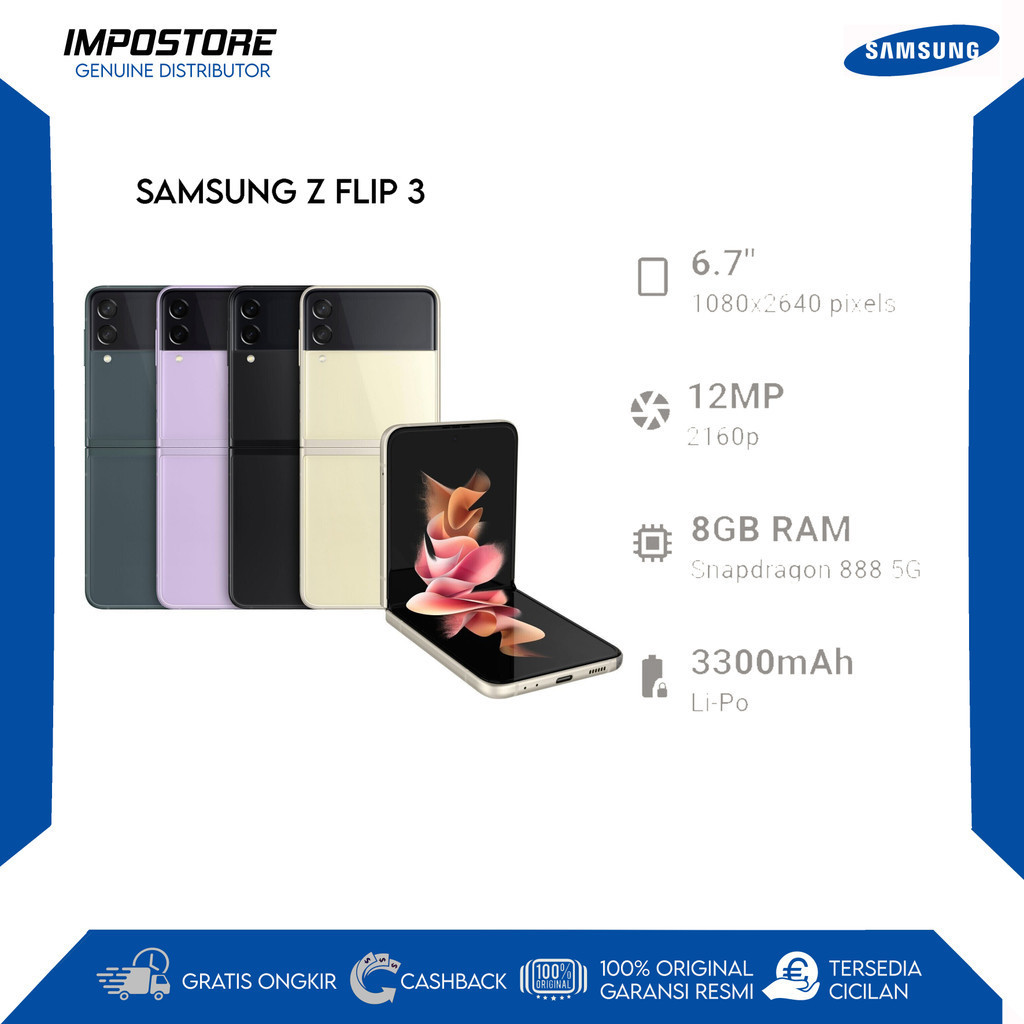 SAMSUNG Z FLIP 3 - 8/256GB - SNAPDRAGON 888 5G - REPACK