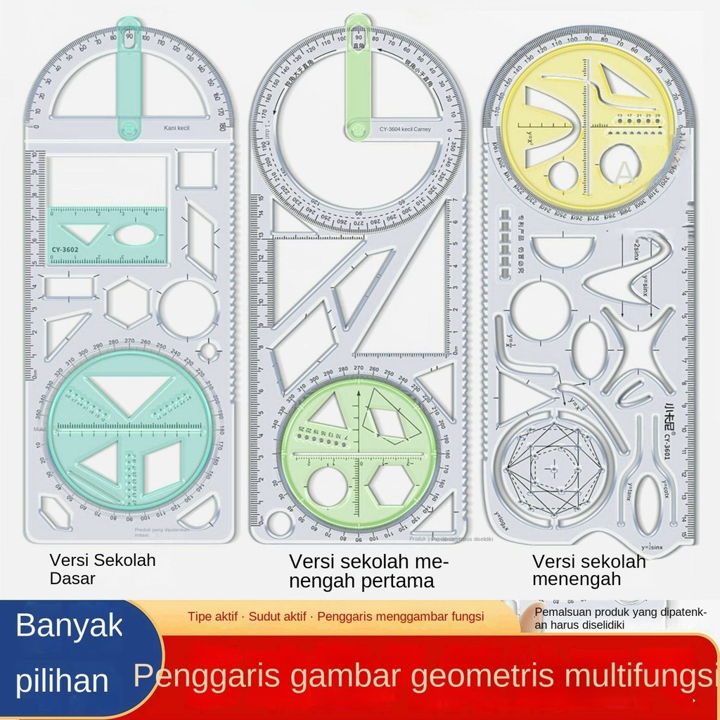 

Busur Derajat Penggaris Gambar Geometri Siswa Sekolah Dasar Multifungsi