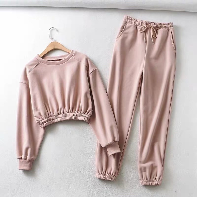 [BEST DEAL] Setelan Olahraga Wanita Hoodie Set Crop Top SetCel Training Korean Style Jumbo Dewasa