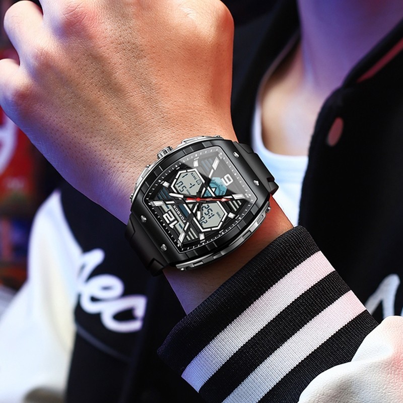 NEW COLLECION l FOXBOX Jam Tangan Militer Pria Jam Tangan Chronograph Olahraga Jam Besar Kuarsa
