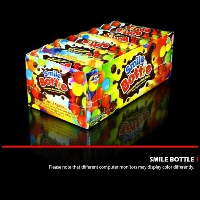 

GRATIS ONGKIR COKLAT ANEKA WARNA SMILE BOTTLE COKELAT WARNA WARNI 1BOX ISI 24BTL