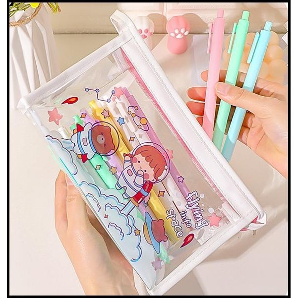 

TERMURAH KOTAK TEMPAT PENSIL KARAKTER TRANSPARAN TAS KOSMETIK MAKEUP PC0012 !!!!