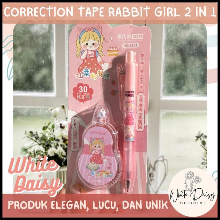 

GRATIS ONGKIR CORRECTION TAPE RABBIT GIRL 2 IN 1 PREMIUM MOTIF KELINCI + PULPEN LUCU !!!!!!