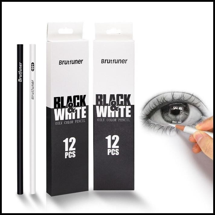 

HOT DEAL PENSIL BLACK & WHITE BRUTFUNER 12 PCS / 12 PENSIL SKETSA HITAM&PUTIH !!