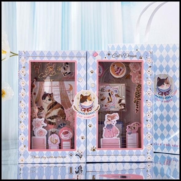 

TERBARU 9IN1 GIFT SET JURNAL SET THE CAT DREAM DIARY NOTEBOOK + PAPERBAG 0720 !