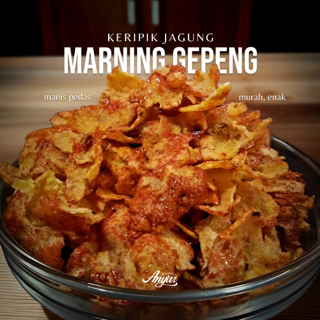 

Keripik Marning Jagung Gepeng Pedas Manis @250gr