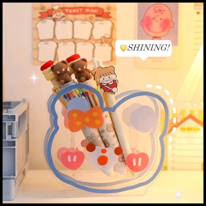 

BEST DEAL WADAH TEMPAT PENSIL ACRYLIC TRANSPARAN KARTUN LUCU,PEN HOLDER,ATK !