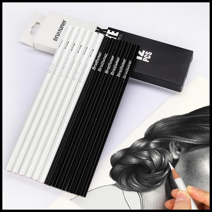 

TERBARU PENSIL BLACK & WHITE BRUTFUNER 12 PCS / 12 PENSIL SKETSA HITAM&PUTIH !!