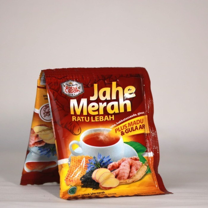 

~^~^~^] Jahe Merah Ratu Lebah Plus Madu & Gula Aren - 1 Renceng 12 Sachet