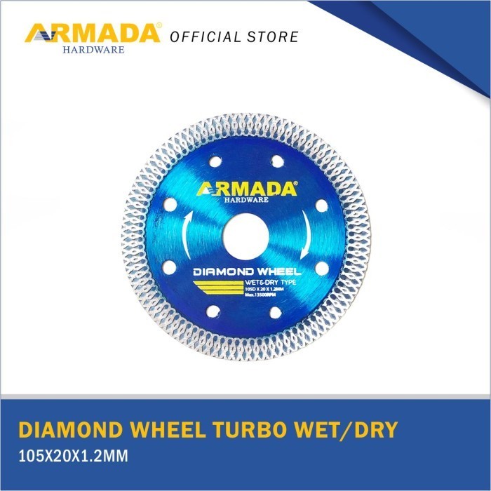 

Andma ARMADA Diamond Wheel Turbo 105x20x1.2mm Mata Potong Gerinda Keramik