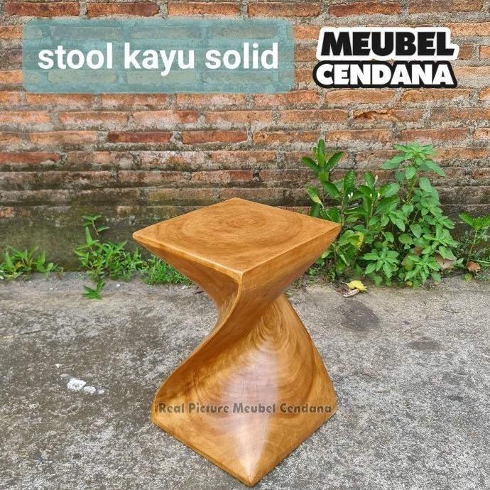 Ready Stool Kayu Trembesi Solid, Dingklik Stool Trembesi, Kursi Makan Auratoko