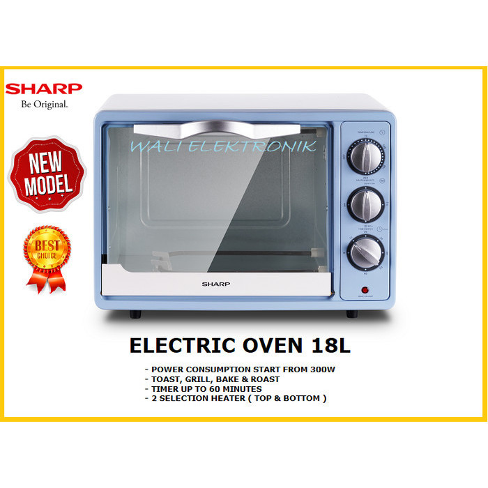 Sharp Oven Toaster Listrik 18 Liter - Eo-18Bl / Oven Listrik 18L