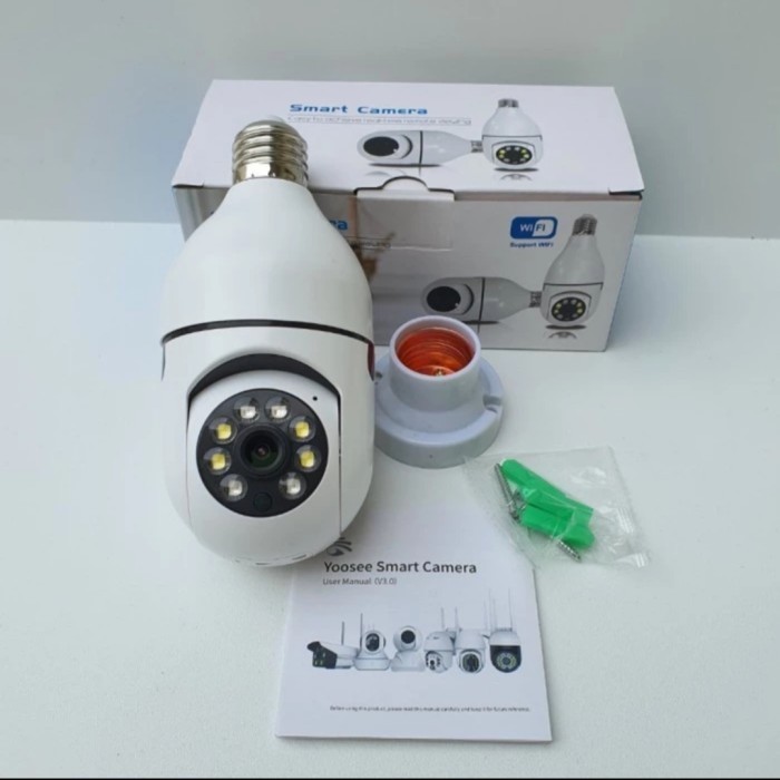 Kamera Cctv 360 Ptz Night Vision Wifi Ip Kamera Bohlam 8.0Mp Yoosee