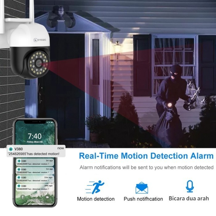 Eyesec 3Mp Kamera Cctv Nvr 360 Derajat Ptz Cctv Outdoor Wireless Ip