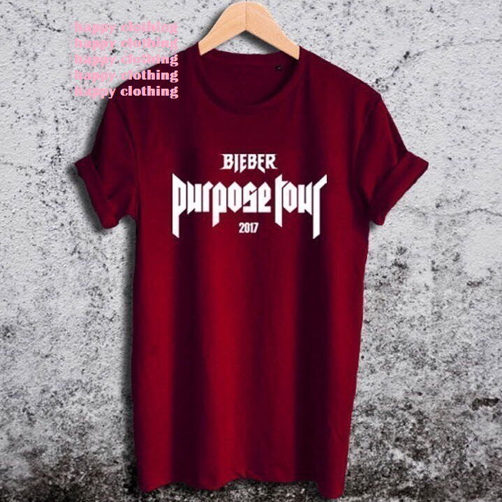 Kaos T Shirt Pria Bieber Purpose Tour