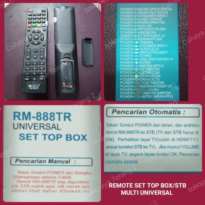 ,,,,,,,] Remote Remot Set Top Box Universal DVB-T2 (Tanaka/Xtreamer/EZ Box dll)