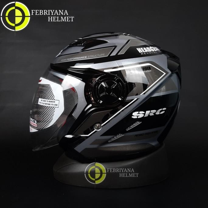 HELM NHK GLADIATOR TOURING GREY HALFFACE DOUBLE VISOR