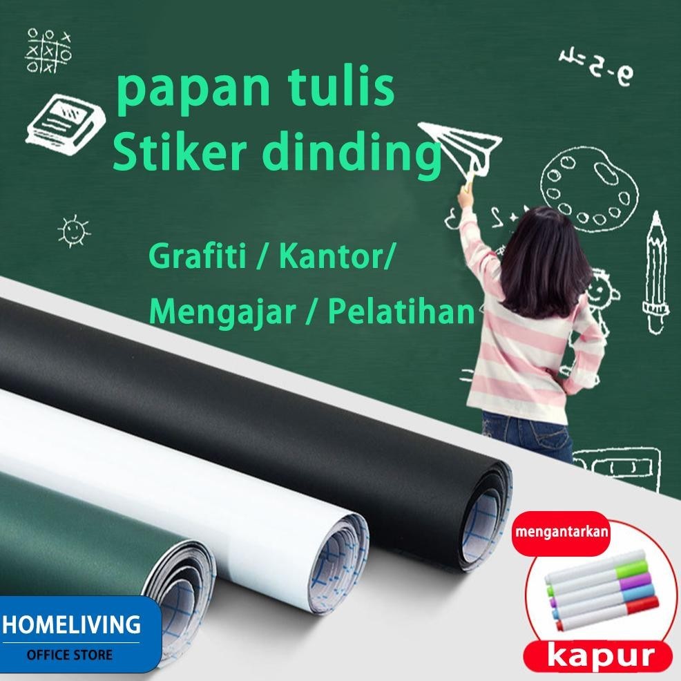 

eqw-68 45 x 200 CM - 90 X 200 CM Stiker Papan tulis Whiteboard Blackboard Spidol Kapur tempel hitam putih hijau Hemat