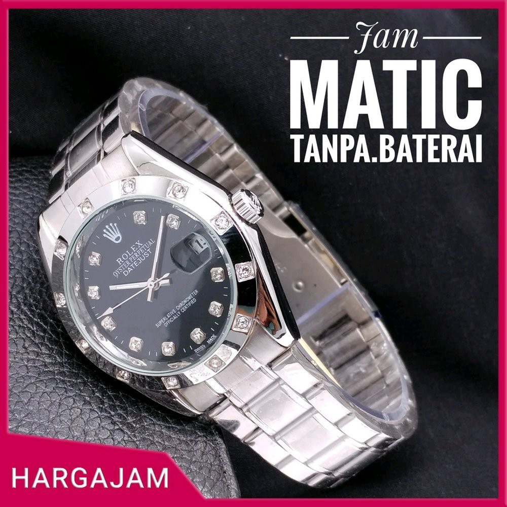 Bisa COD Jam tangan cewek cowok Rolex Automatic - jam tangan terbaru otomatis Tanggal aktif Free Box