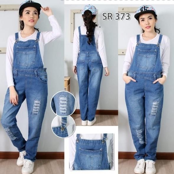 OVERALL JEANS PRIA WANITA MODEL RIPPED