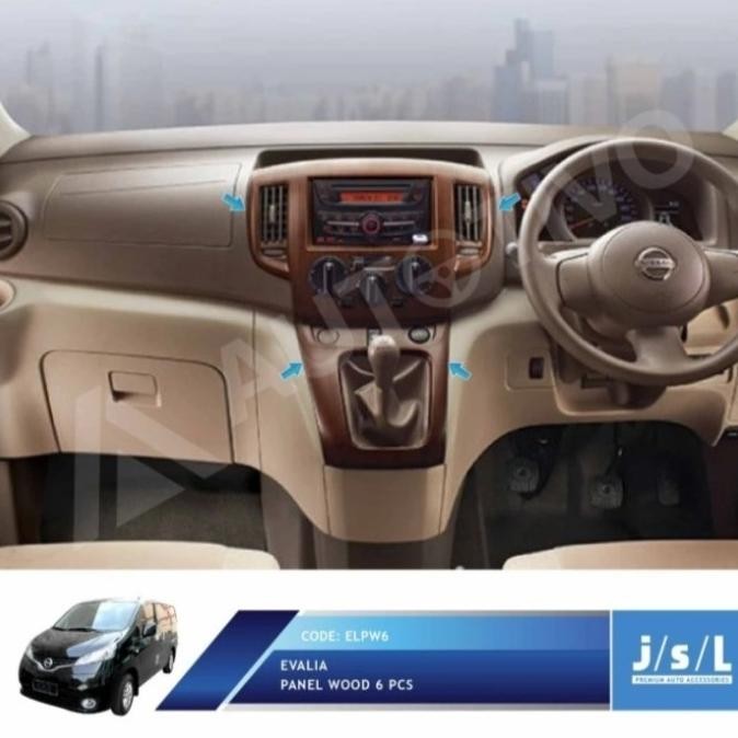 Panel Wood Kayu Mobil Nissan Evalia Panel Wood 6 Pcs Interior