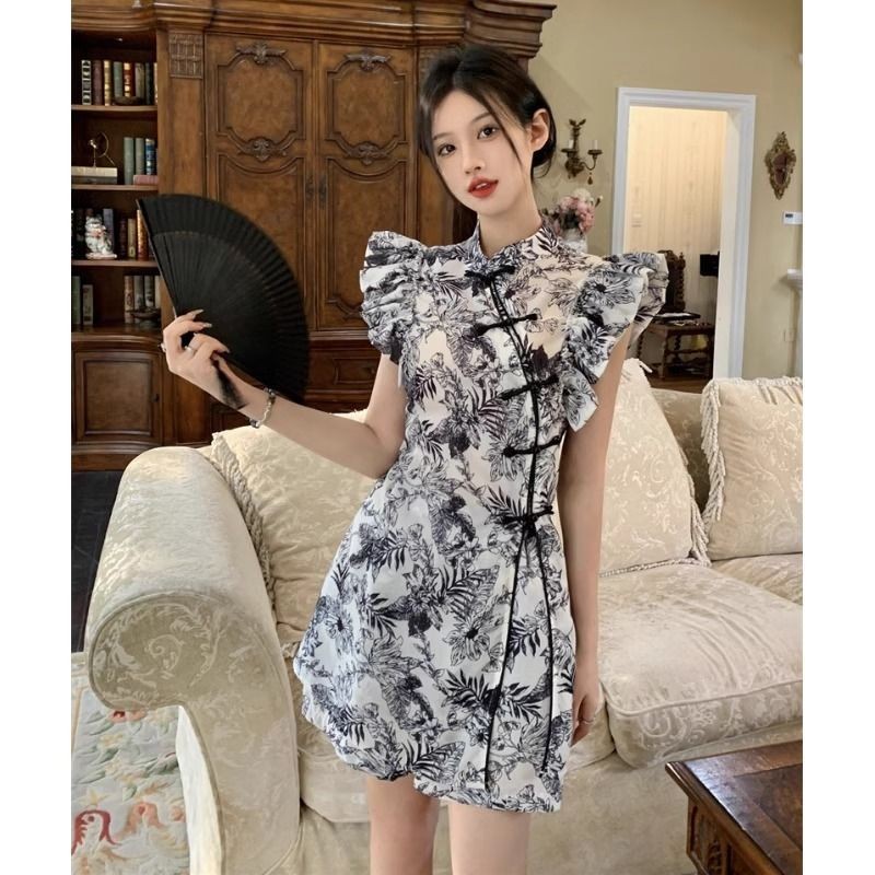 Women's Dopamine Wear National Fashion Cheongsam Two-Piece Suit
