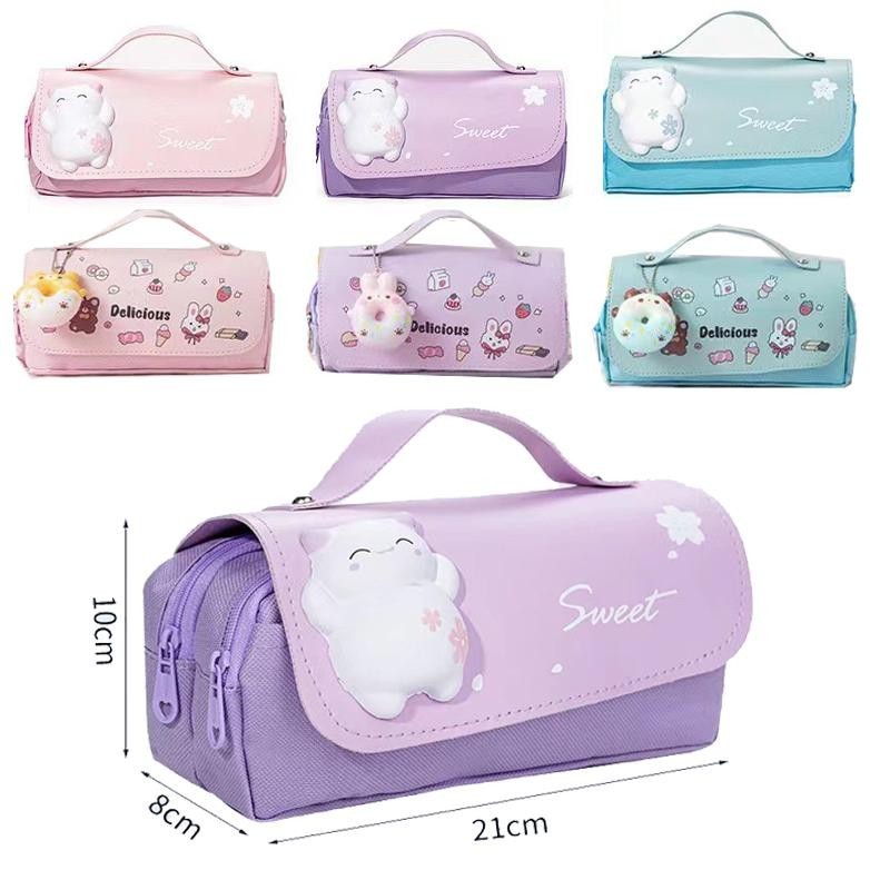 

OKK-1520 Tempat Pensil Besar,Transparan PVC Pencil Case, Tas Pensil Murid Lucu,Kotak Pensil Anak Esthetis Murah
