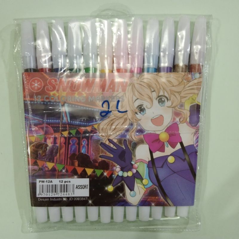 

spidol warna or coloring marker snowman