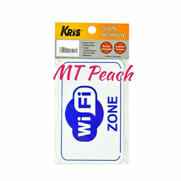 

Kris Stiker Sign Akrilik Label Free Wifi Zone Anodized Stiker 10X16Cm