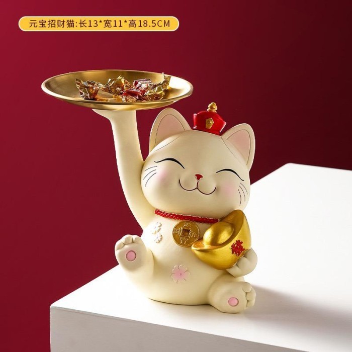 PAJANGAN KUCING FORTUNE LUCKY CAT TRAY FORTUNE CAT TRAY HOKI