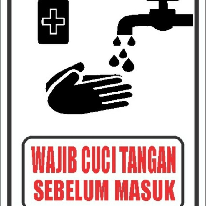 

Sign Label Acrylic Wajib Cuci Tangan 15X20Cm, Sign Board Akrilik