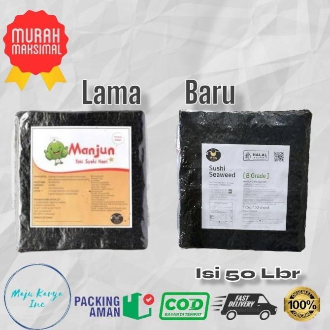 

Manjun Sushi Nori Rumput Laut Seaweed 50 Sheets Lembar WS04