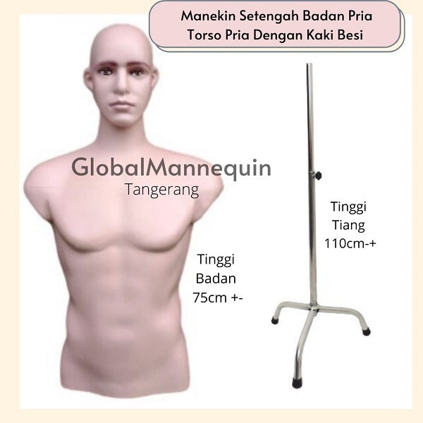 MANEKIN SETENGAH BADAN COWOK PATUNG MANEKIN SETENGAH BADAN PRIA