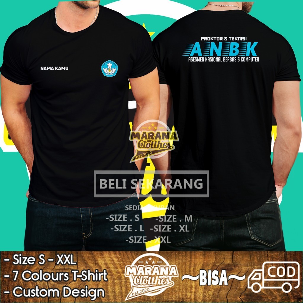 Kaos ANBK ASESMEN NASIONAL BERBASIS KOMPUTER Logo Gratis Nama Kamu DB Kaos Distro