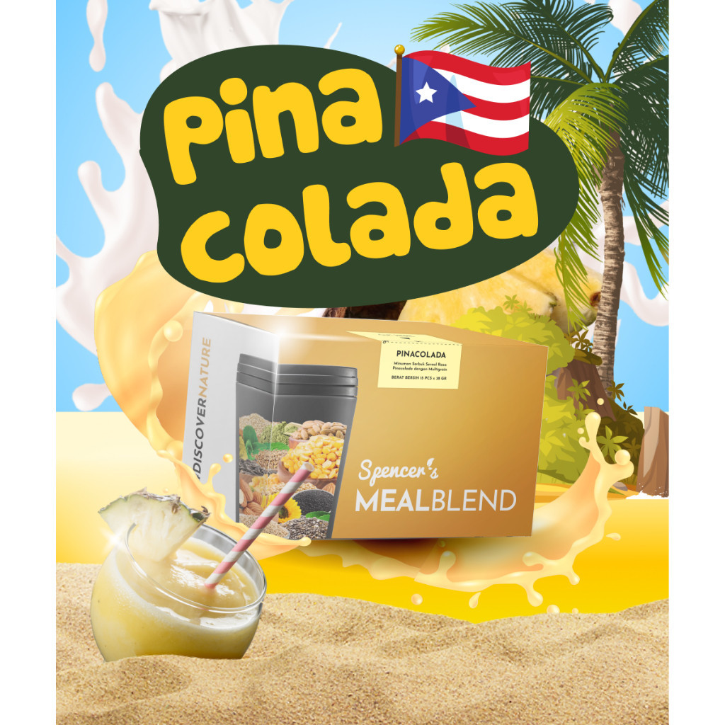 

Spencer's MealBlend Multigrain Pina Colada - Complete Nutrition Suplemen Makanan Minuman Diet Sehat