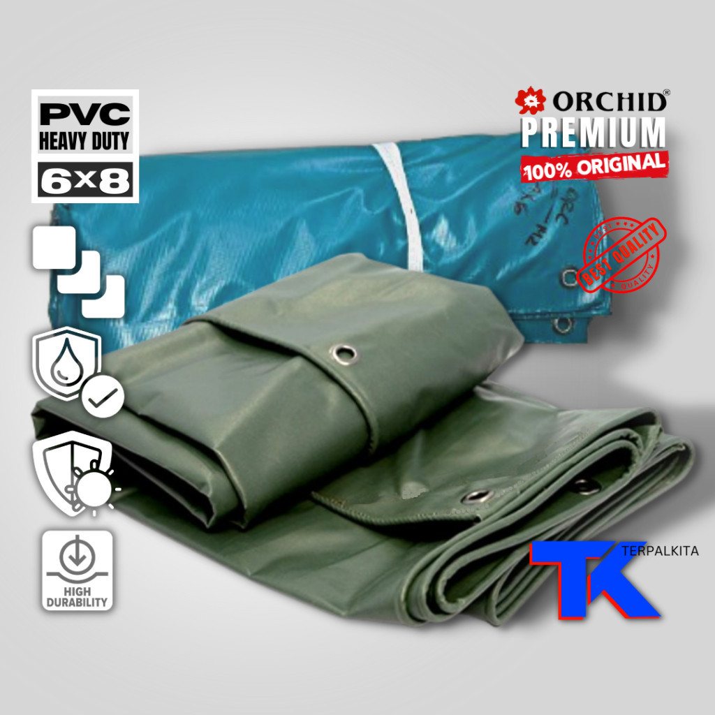 Terpal PVC Semi Karet 6x8 6x6 6x12 Tarpaulin ORCHID GSM600 Premium Import Tebal Tahan Air Panas UV