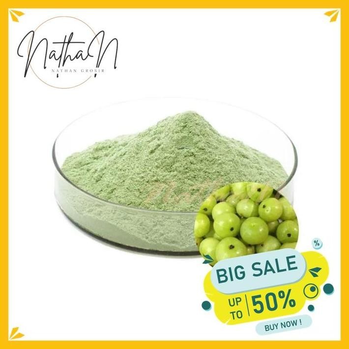 

BUBUK JUS AMLA MUDAH LARUT TANPA AMPAS SPRAYED DRIED INDIA GOOSEBERRY NATHAN GROSIR BEST QUALITY