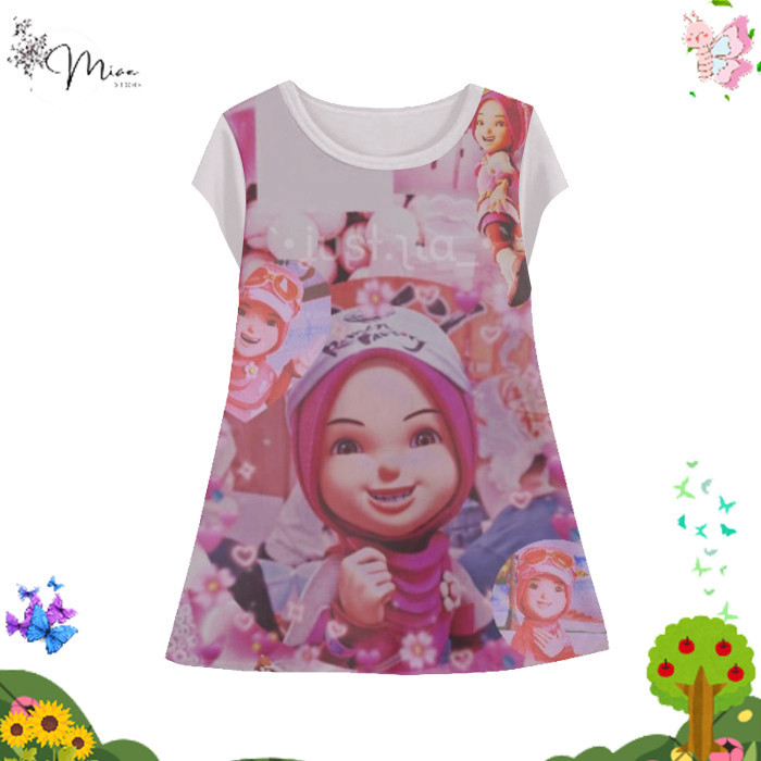 Dress Anak Perempuan Yaya Boboiboy perempuan v5 Tunik Anak Wanita Kartun Anime Karakter Yaya Boboibo