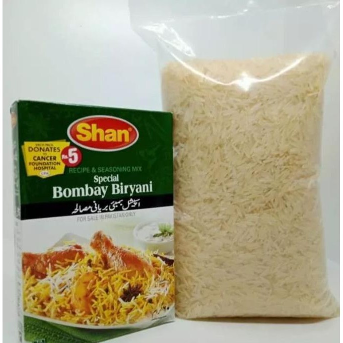 

Paket Basmati 1 Kg + Shan Bumbu Instant Briyani 1
